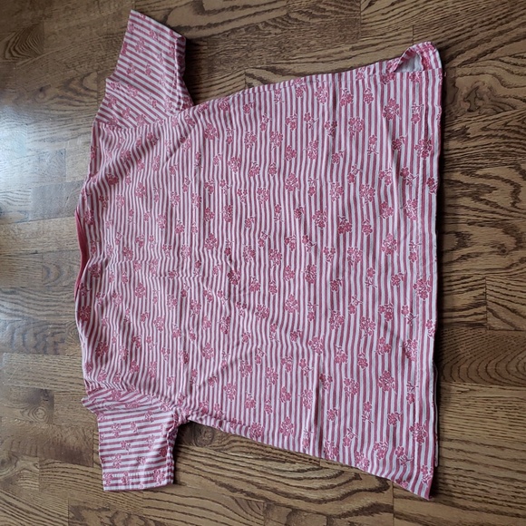 (S) Simply Basics Floral Print Striped Casual Classic Fit T-Shirt Everyday - Picture 7 of 7